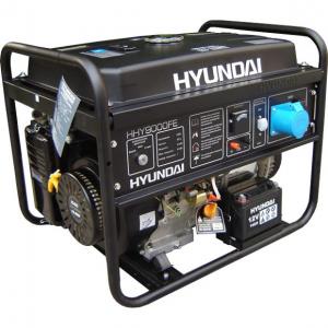 Бензиновый генератор Hyundai HHY 9000FE + колёса + счётчик моточасов
